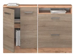 Outlet Vicco Armário de cozinha para sótão inclinado sonoma 120x46x81.6 r-line Natural claro