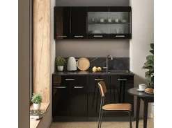 Vicco Armário de cozinha para sótão inclinado alto brilho 120x46x81.6 r-line^ Móvel De Arrumação