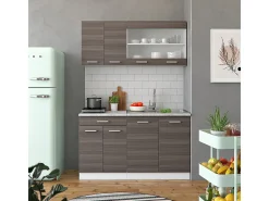 Vicco Armário de cozinha para sótão inclinado cinza nobre 80x46x81.6 r-line^ Móvel De Arrumação