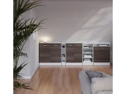 Vicco Armário de cozinha para sótão inclinado cinza nobre 80x46x81.6 r-line^ Móvel De Arrumação