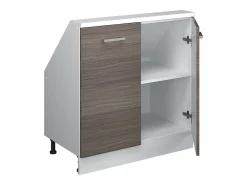Vicco Armário de cozinha para sótão inclinado cinza nobre 80x46x81.6 r-line^ Móvel De Arrumação