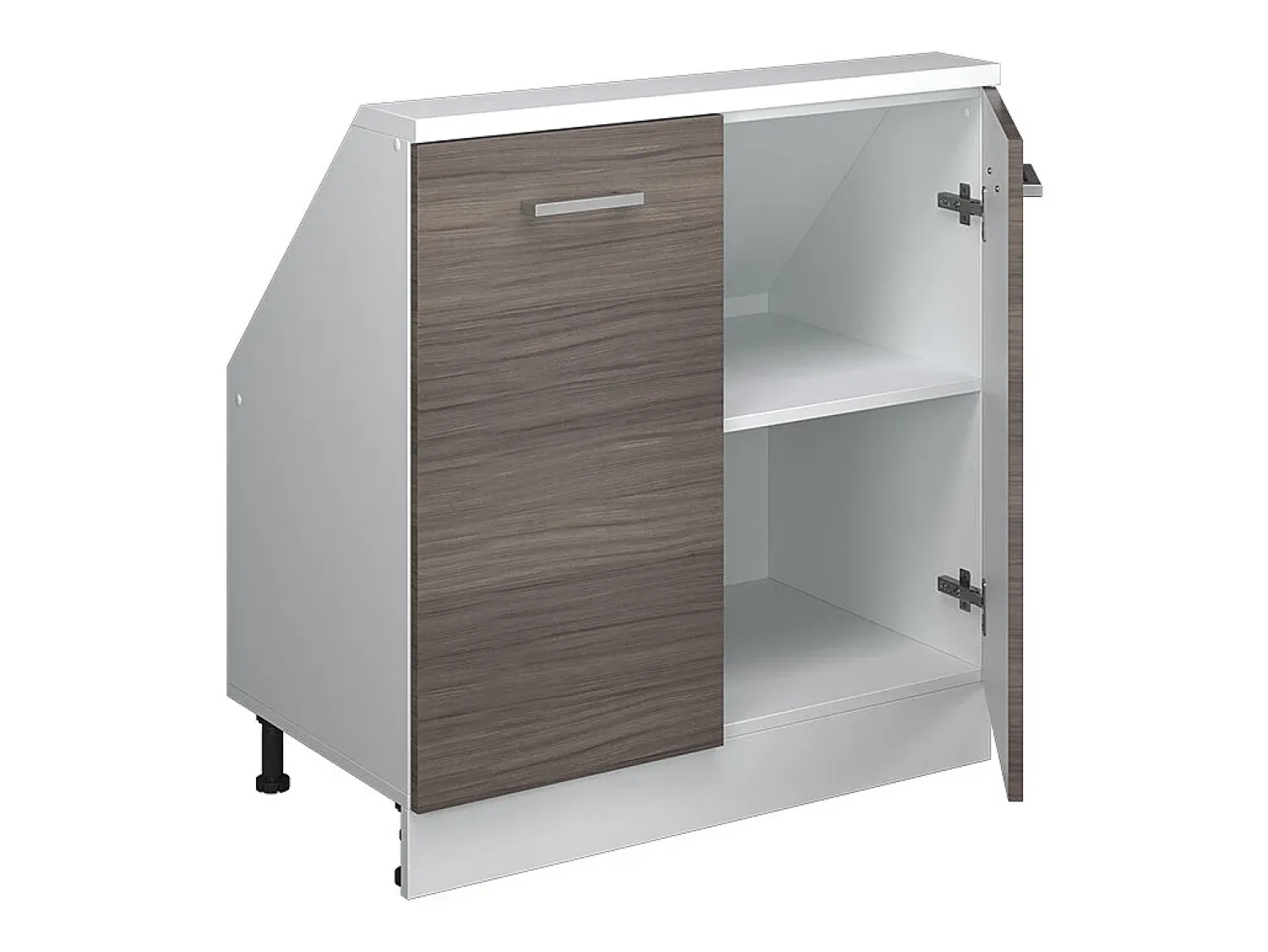 Vicco Armário de cozinha para sótão inclinado cinza nobre 80x46x81.6 r-line^ Móvel De Arrumação