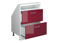 Móvel De Arrumação|Vicco Armário de cozinha para sótão inclinado brilhante/branco 60x46x81.6 r-line Vermelho