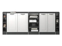 Sale Vicco Armário de cozinha para sótão inclinado casa de campo branca 210x46x81.6 r-line Branco sujo