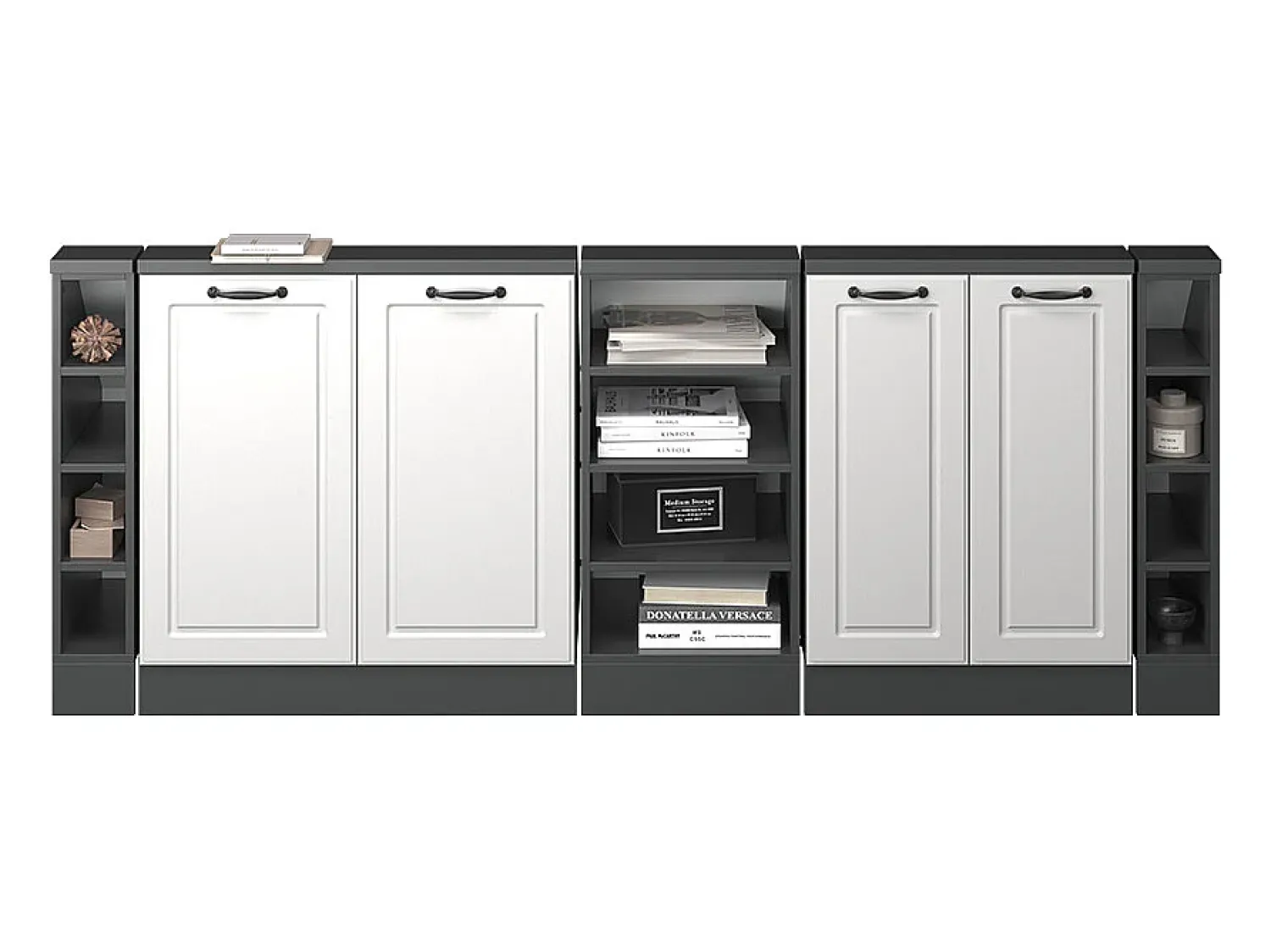 Sale Vicco Armário de cozinha para sótão inclinado casa de campo branca 210x46x81.6 r-line Branco sujo