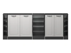 Sale Vicco Armário de cozinha para sótão inclinado casa de campo branca 210x46x81.6 r-line Branco sujo