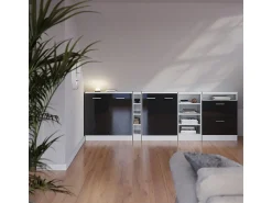 Vicco Armário de cozinha para sótão inclinado antracite alto brilho 80x46x81.6 r-line^ Móvel De Arrumação