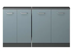 Móvel De Arrumação*Vicco Armário de cozinha para sótão inclinado -cinza 140x46x81.6 r-line Azul