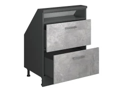 Outlet Vicco Armário de cozinha para sótão inclinado betão 60x46x81.6 r-line Cinzento claro