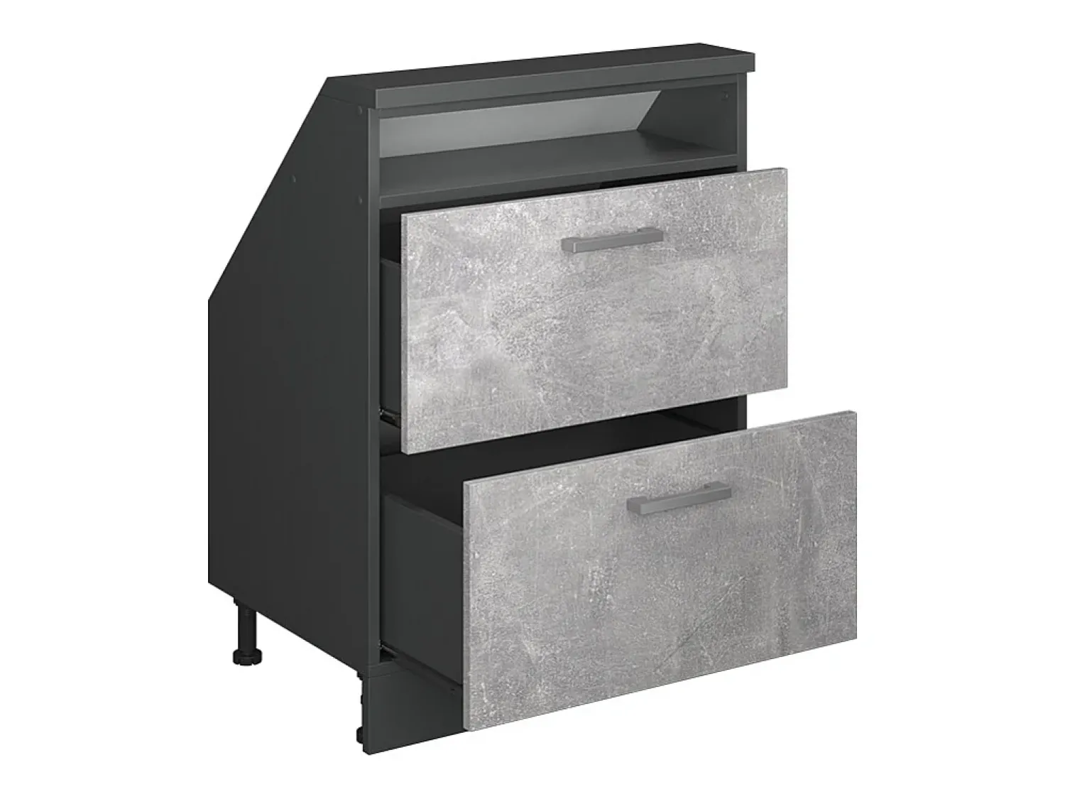 Outlet Vicco Armário de cozinha para sótão inclinado betão 60x46x81.6 r-line Cinzento claro