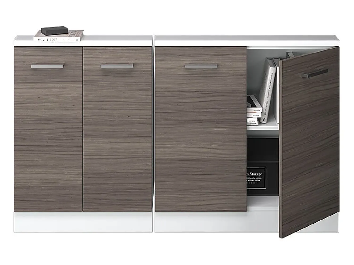 Móvel De Arrumação|Vicco Armário de cozinha para sótão inclinado cinza nobre 140x46x81.6 r-line Cinzento claro