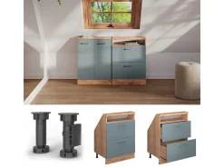 Móvel De Arrumação*Vicco Armário de cozinha para sótão inclinado -cinza 60x46x81.6 r-line Azul