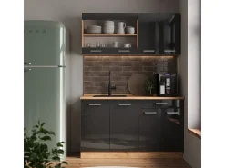Vicco Armário de cozinha para sótão inclinado antracite alto brilho 120x46x81.6 r-line^ Móvel De Arrumação