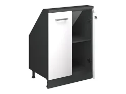 Vicco Armário de cozinha para sótão inclinado alto brilho 60x46x81.6 r-line^ Móvel De Arrumação