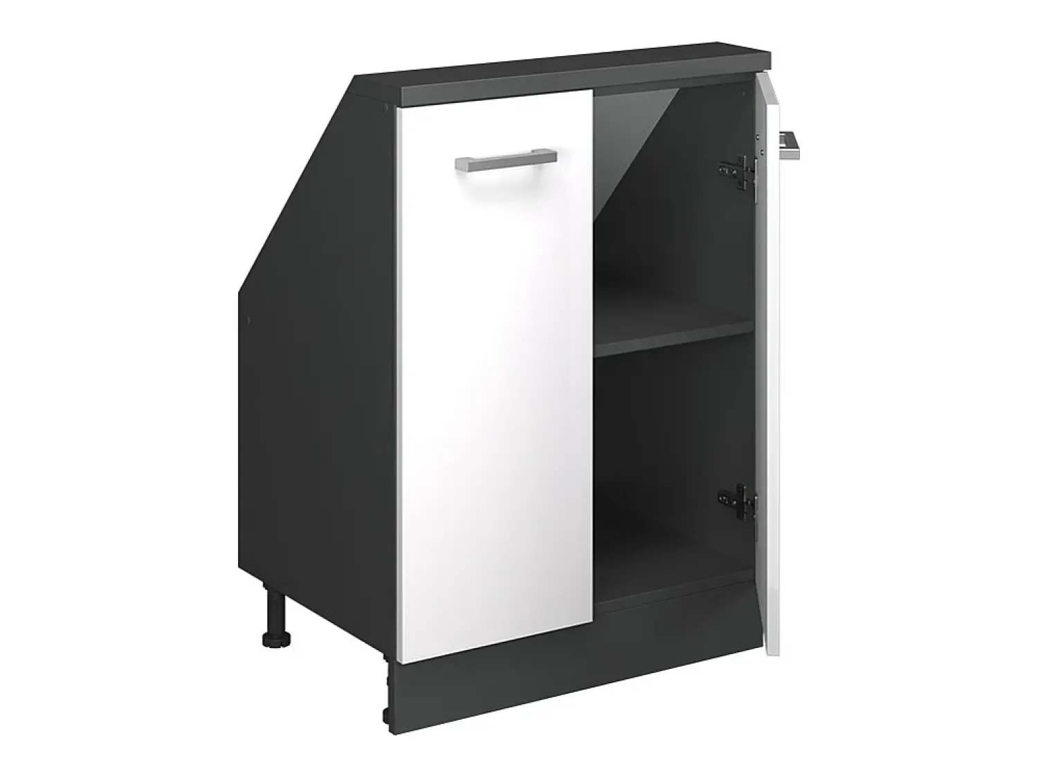 Vicco Armário de cozinha para sótão inclinado alto brilho 60x46x81.6 r-line^ Móvel De Arrumação