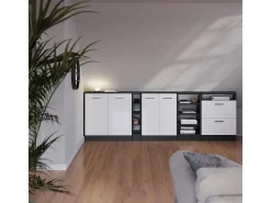 Vicco Armário de cozinha para sótão inclinado alto brilho 60x46x81.6 r-line^ Móvel De Arrumação