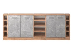 Móvel De Arrumação|Vicco Armário de cozinha para sótão inclinado betão 210x46x81.6 r-line Cinzento claro