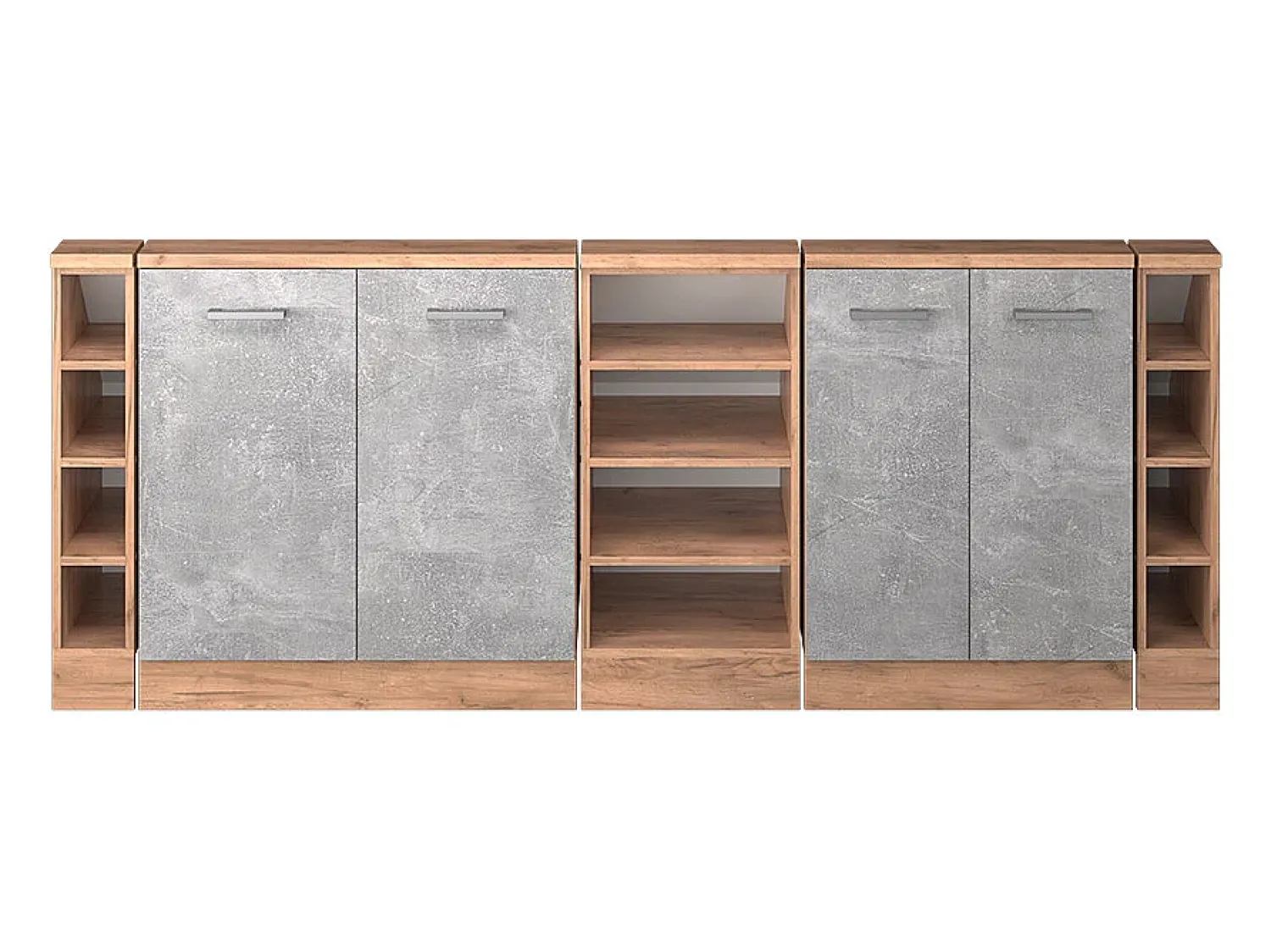 Móvel De Arrumação|Vicco Armário de cozinha para sótão inclinado betão 210x46x81.6 r-line Cinzento claro