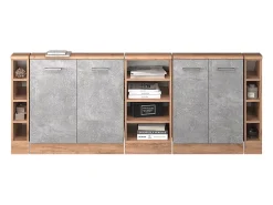 Móvel De Arrumação|Vicco Armário de cozinha para sótão inclinado betão 210x46x81.6 r-line Cinzento claro