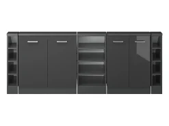 Discount Vicco Armário de cozinha para sótão inclinado antracite alto brilho 210x46x81.6 r-line Cinza antracite