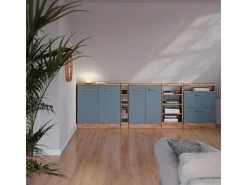 Clearance Vicco Armário de cozinha para sótão inclinado -cinza 80x46x81.6 r-line Azul