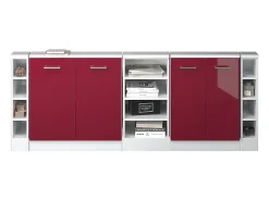 Vicco Armário de cozinha para sótão inclinado brilhante/branco 210x46x81.6 r-line^ Móvel De Arrumação
