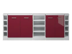 Vicco Armário de cozinha para sótão inclinado brilhante/branco 210x46x81.6 r-line^ Móvel De Arrumação