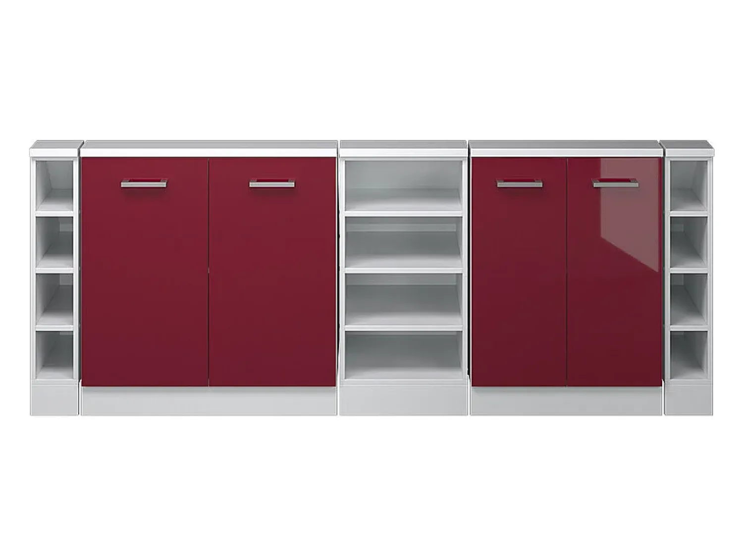 Vicco Armário de cozinha para sótão inclinado brilhante/branco 210x46x81.6 r-line^ Móvel De Arrumação