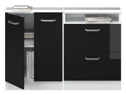 Vicco Armário de cozinha para sótão inclinado alto brilho 120x46x81.6 r-line^ Móvel De Arrumação