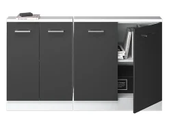 Vicco Armário de cozinha para sótão inclinado antracite alto brilho 140x46x81.6 r-line Cinza antracite