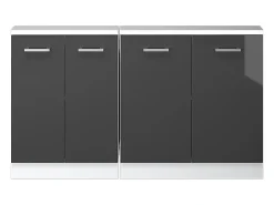 Vicco Armário de cozinha para sótão inclinado antracite alto brilho 140x46x81.6 r-line Cinza antracite