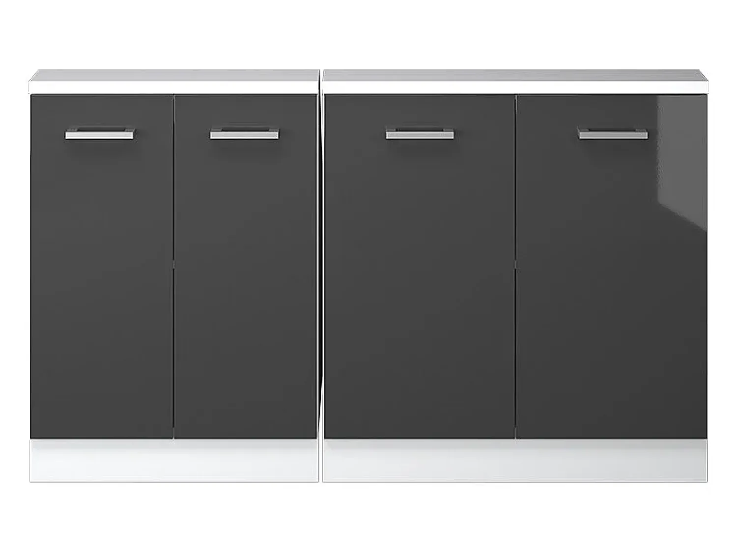 Vicco Armário de cozinha para sótão inclinado antracite alto brilho 140x46x81.6 r-line Cinza antracite