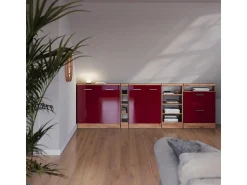 Vicco Armário de cozinha para sótão inclinado alto brilho 60x46x81.6 r-line^ Móvel De Arrumação