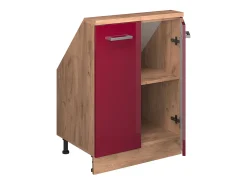 Vicco Armário de cozinha para sótão inclinado alto brilho 60x46x81.6 r-line^ Móvel De Arrumação