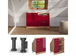 Vicco Armário de cozinha para sótão inclinado alto brilho 60x46x81.6 r-line^ Móvel De Arrumação
