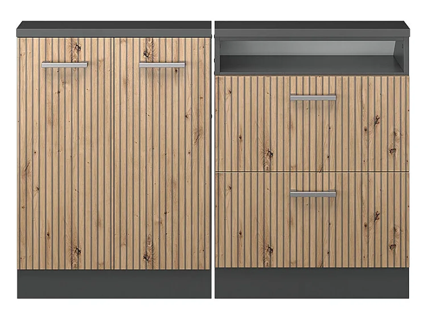 Vicco Armário de cozinha para sótão inclinado carvalho artesanal 120x46x81.6 r-line^ Móvel De Arrumação