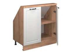 Vicco Armário de cozinha para sótão inclinado casa de campo branca 80x46x81.6 r-line^ Móvel De Arrumação