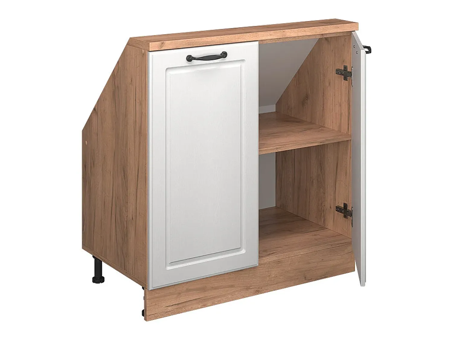 Vicco Armário de cozinha para sótão inclinado casa de campo branca 80x46x81.6 r-line^ Móvel De Arrumação