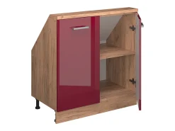 Outlet Vicco Armário de cozinha para sótão inclinado alto brilho 80x46x81.6 r-line Vermelho