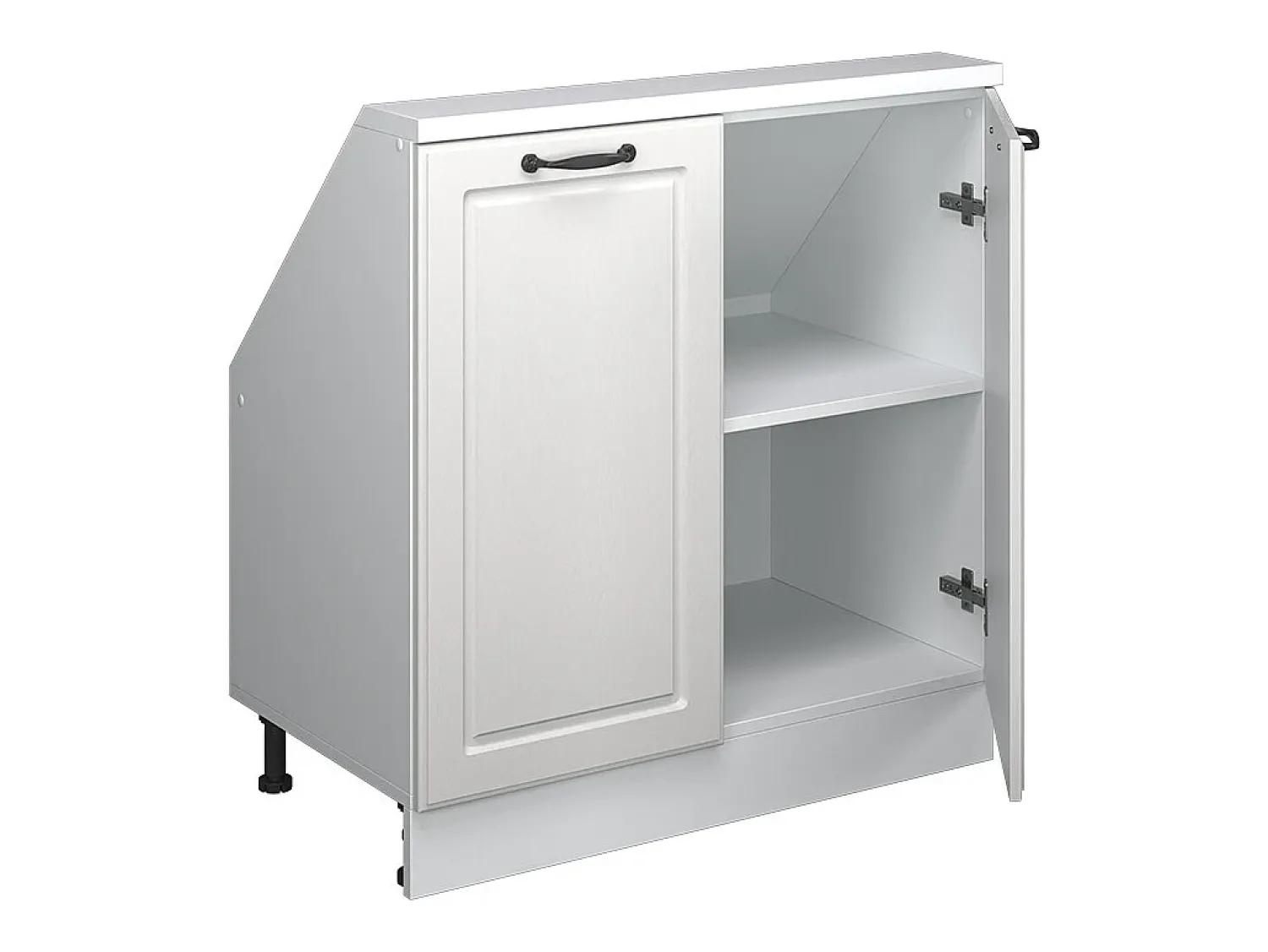 Móvel De Arrumação*Vicco Armário de cozinha para sótão inclinado casa de campo branca 80x46x81.6 r-line Branco sujo