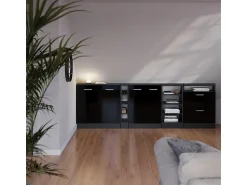 Vicco Armário de cozinha para sótão inclinado alto brilho 80x46x81.6 r-line^ Móvel De Arrumação