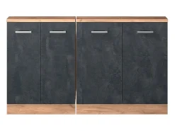 Móvel De Arrumação|Vicco Armário de cozinha para sótão inclinado concreto 140x46x81.6 r-line Preto