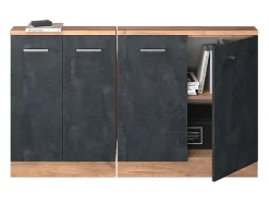 Móvel De Arrumação|Vicco Armário de cozinha para sótão inclinado concreto 140x46x81.6 r-line Preto