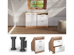 Outlet Vicco Armário de cozinha para sótão inclinado alto brilho 60x46x81.6 r-line Branco