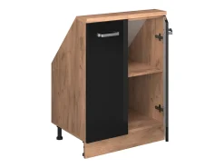Móvel De Arrumação*Vicco Armário de cozinha para sótão inclinado alto brilho 60x46x81.6 r-line Preto