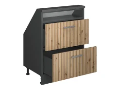 New Vicco Armário de cozinha para sótão inclinado carvalho artesanal 60x46x81.6 r-line Natural claro