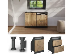 New Vicco Armário de cozinha para sótão inclinado carvalho artesanal 60x46x81.6 r-line Natural claro
