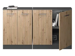 Online Vicco Armário de cozinha para sótão inclinado carvalho artesanal 140x46x81.6 r-line Natural claro