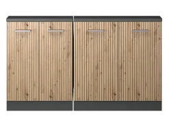 Online Vicco Armário de cozinha para sótão inclinado carvalho artesanal 140x46x81.6 r-line Natural claro