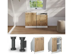 Móvel De Arrumação*Vicco Armário de cozinha para sótão inclinado carvalho artesanal 60x46x81.6 r-line Natural claro